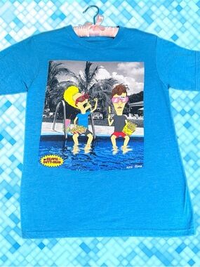 MTV Beavis & Butthead Bright Blue Graphic Tee